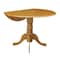International Concepts Round 42 in Round Dual Drop Leaf Pedestal Table, Oak, 42 W, 42 L, 29.5 in H, Wood, Oak T04-42DP - alternate 7